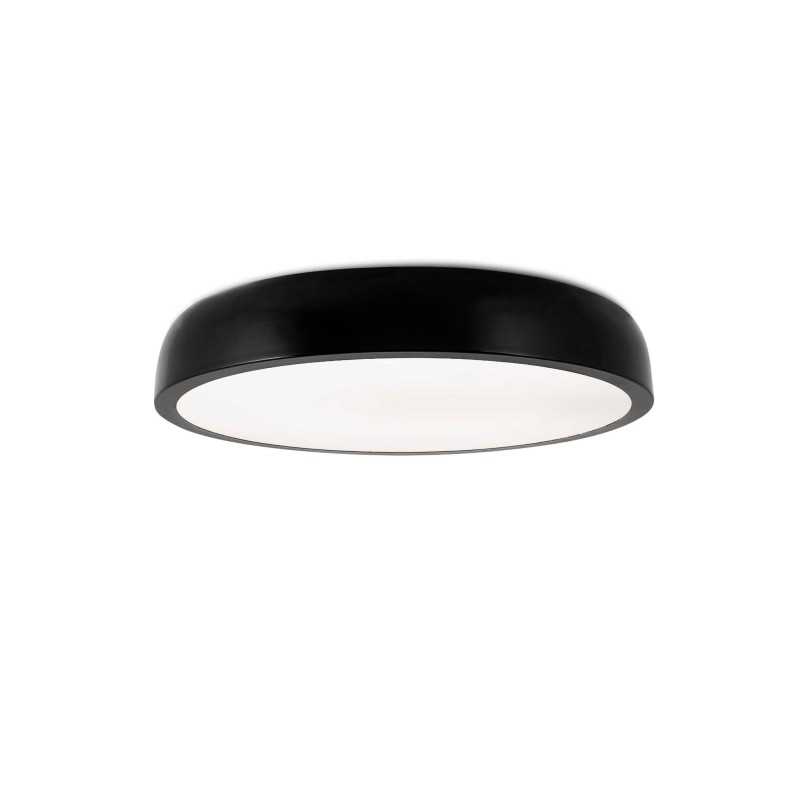 Lampe plafond aluminium LED intégré noir brillant ALMONT