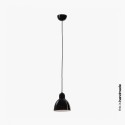 Lampe de plafond en acier E27 noir brillant MINGOT