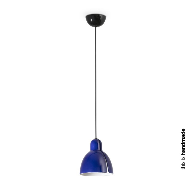 Lampe de plafond en acier E27 noir brillant COURSAC