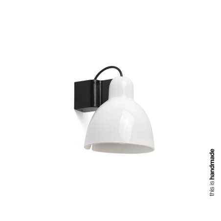 Lampe murale en aluminium E27 noir brillant KERSAOS