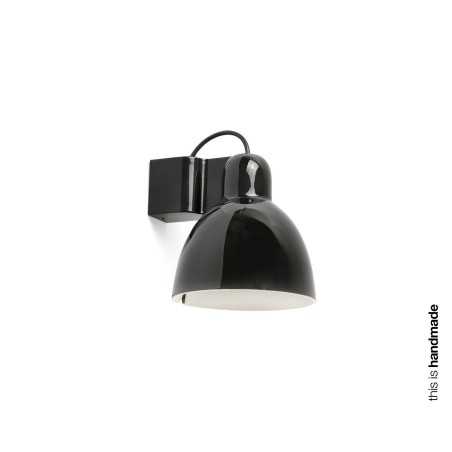 Lampe murale en aluminium E27 noir brillant TAMNIES