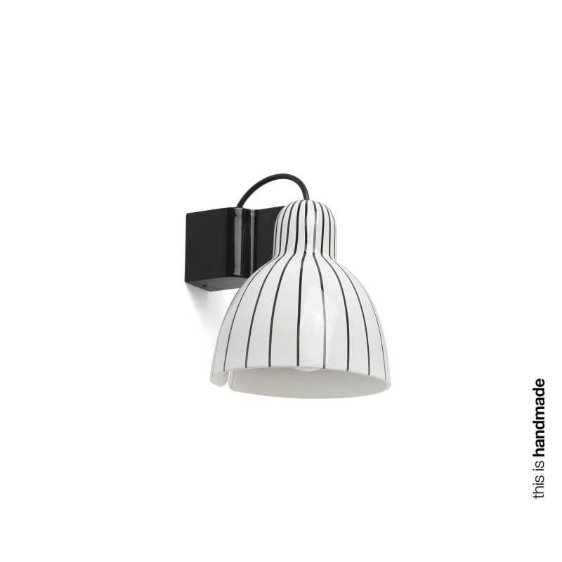 Lampe murale en aluminium E27 noir brillant DESSIA