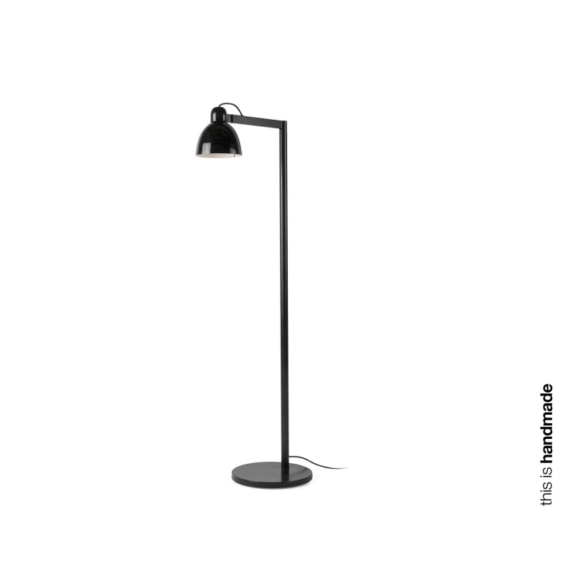 Lampe de sol en acier E27 noir CHEVELU
