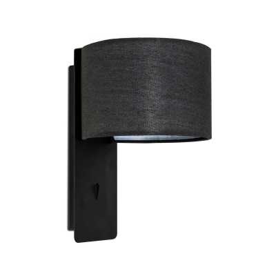 Lampe murale en acier E27 noir mat ESCHES