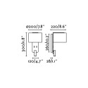 Lampe murale en acier E27 noir mat ASQUES
