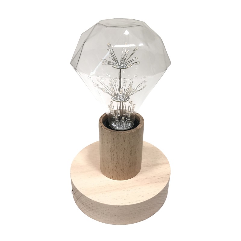 Lampe applique type socle fabriquée en bois 120mm