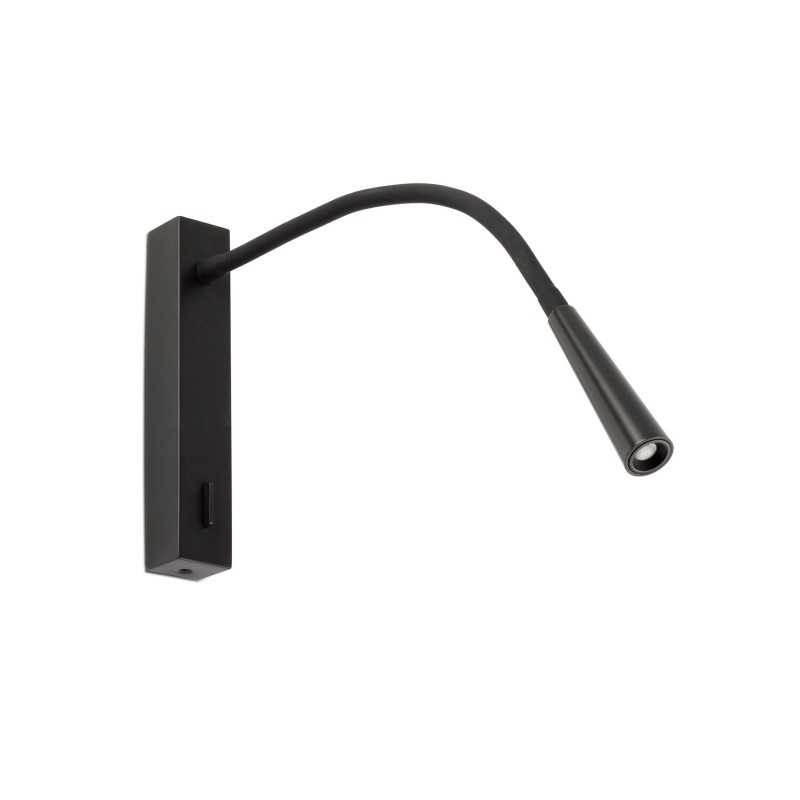 Lampe mur acier LED intégré noir mat CHARRAY