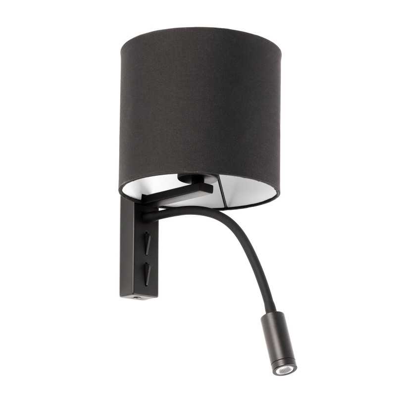 Lampe murale en acier E27 noir mat LOMBRES