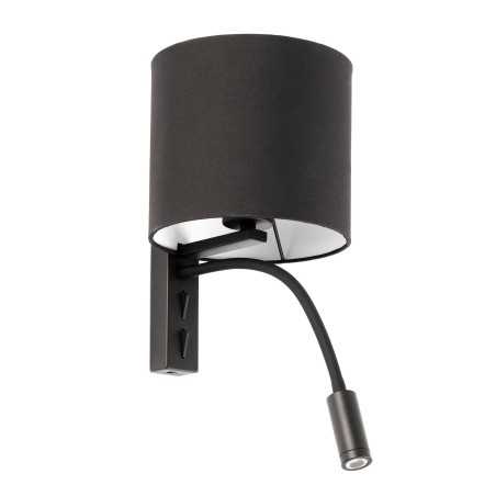 Lampe murale en acier E27 noir mat LOMBRES