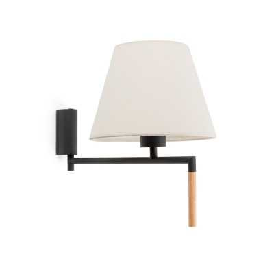 Lampe murale en acier E27 gris LOSSAY