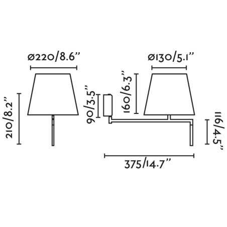Lampe murale en acier E27 gris LOSSAY