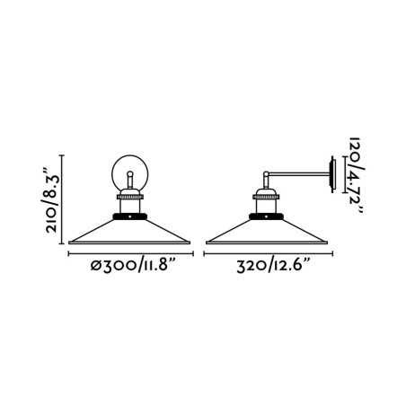 Lampe murale en acier E27 noir mat AUCHERE