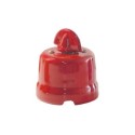 Commutateur en porcelaine avec boucle de couleur rouge