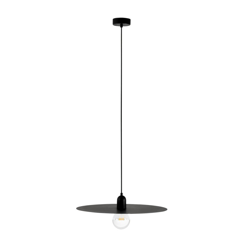 Lampe plafond acier E27 noir mat SANZAY