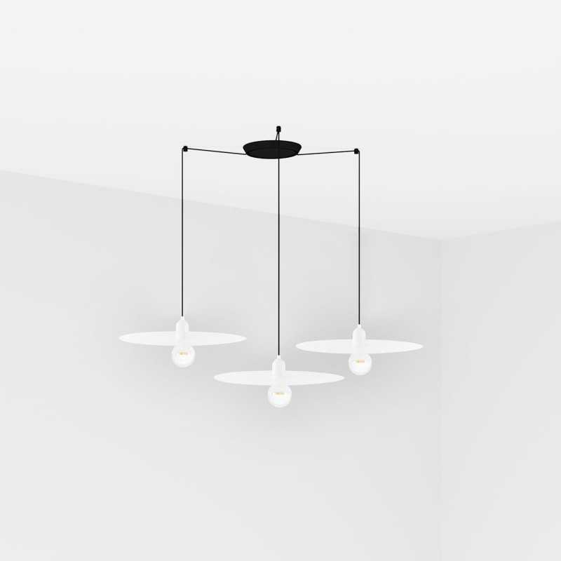Lampe plafond acier E27 blanc mat LONÇON
