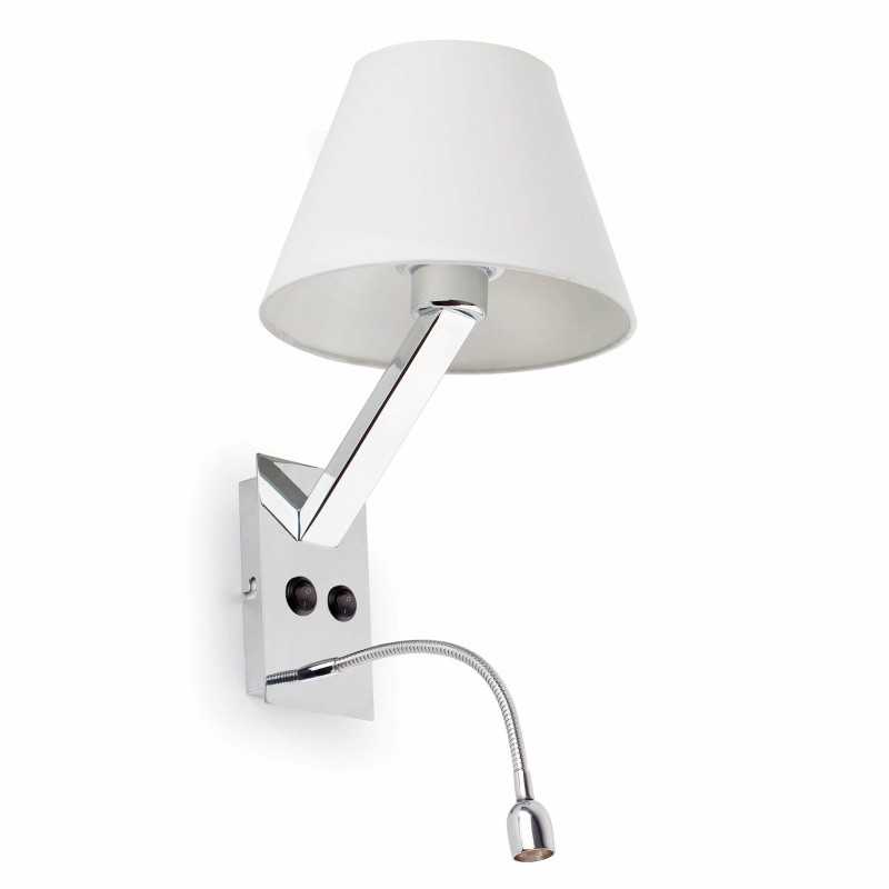 Applique murale en acier E27 en chrome brillant POMARAY