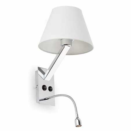 Applique murale en acier E27 en chrome brillant POMARAY
