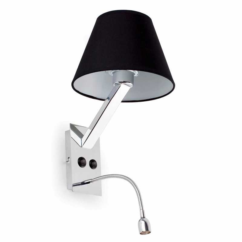 Applique murale en acier E27 en chrome brillant LE PIC