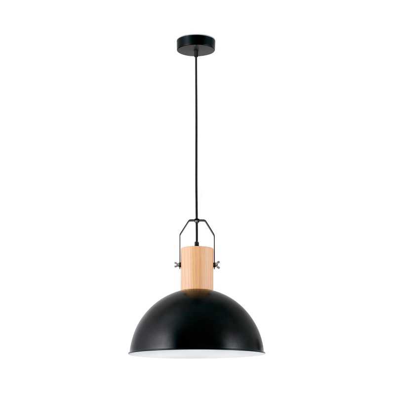 Lampe plafond acier E27 noir mat ESPLOT