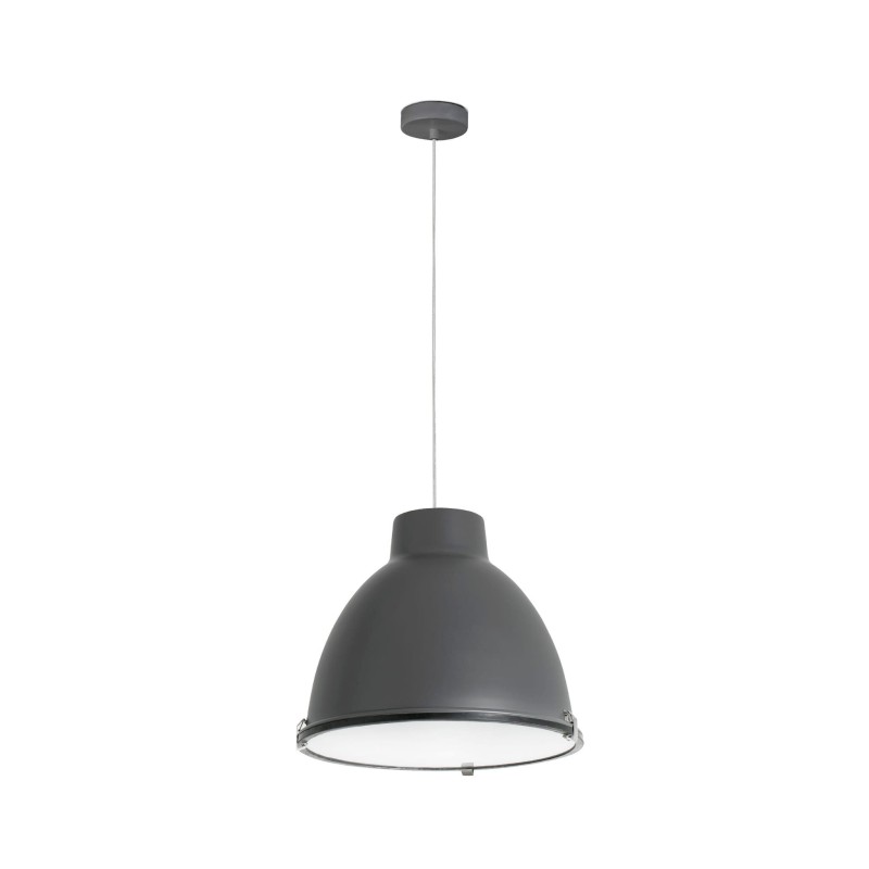 Lampe plafond acier E27 gris OULLES