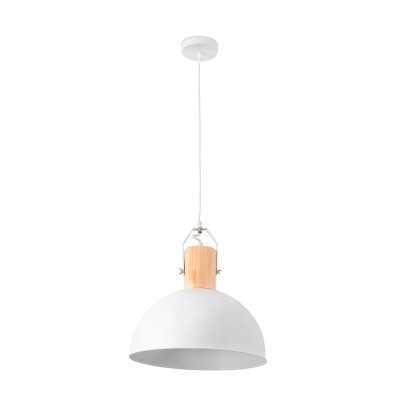 Lampe plafond bois E27 blanc mat CHATTE