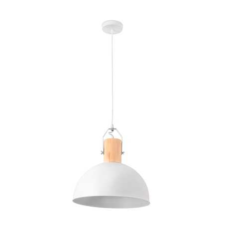 Lampe plafond bois E27 blanc mat CHATTE