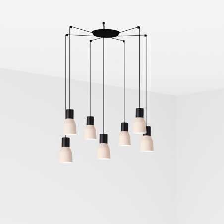 Lampe plafond acier E27 noir mat SALBERT