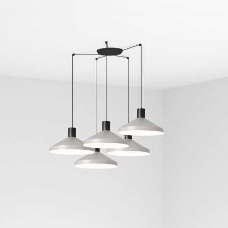 Lampe plafond acier E27 noir mat LIZERAY