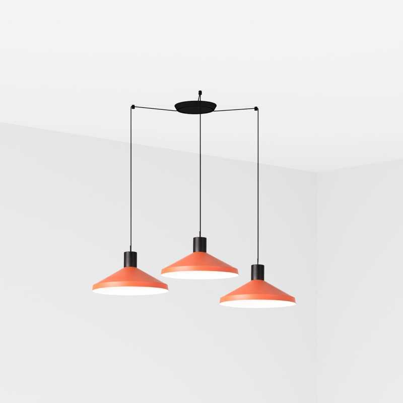 Lampe plafond acier E27 noir mat COURET