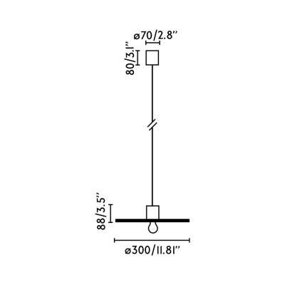 Lampe de plafond en aluminium E27 noir mat CHAREL