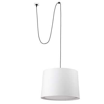 Suspension en acier E27 blanc CARSAC
