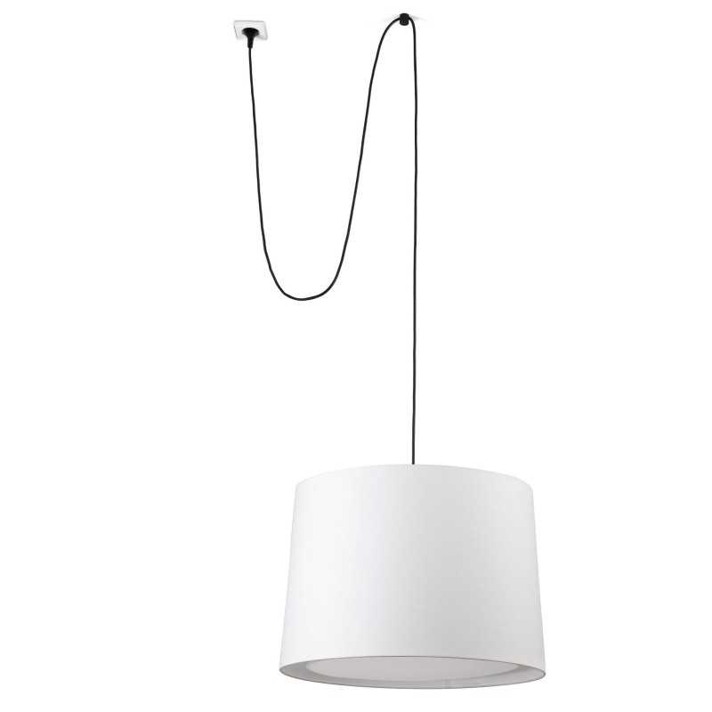 Suspension en acier E27 blanc CARSAC