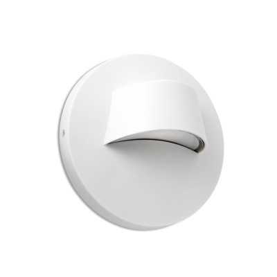 Lampe murale en policarbonate avec LED intégrée en blanc mat, CUTTURA