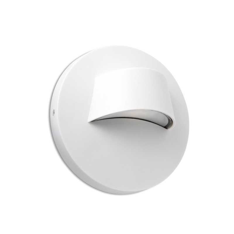 Lampe murale en policarbonate avec LED intégrée en blanc mat, CUTTURA