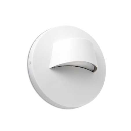 Lampe murale en policarbonate avec LED intégrée en blanc mat, CUTTURA