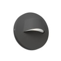 Lampe murale en policarbonate avec LED intégrée en gris, MERLAS