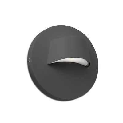 Lampe murale en policarbonate avec LED intégrée en gris, MERLAS
