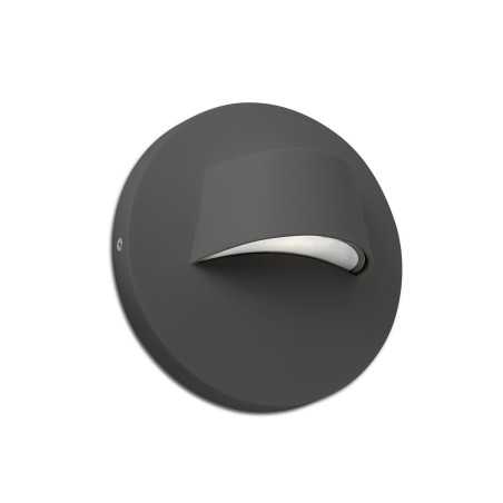 Lampe murale en policarbonate avec LED intégrée en gris, MERLAS