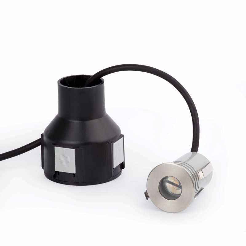 Lampe de sol en aluminium avec LED intégrée en acier brossé, MAZAYE