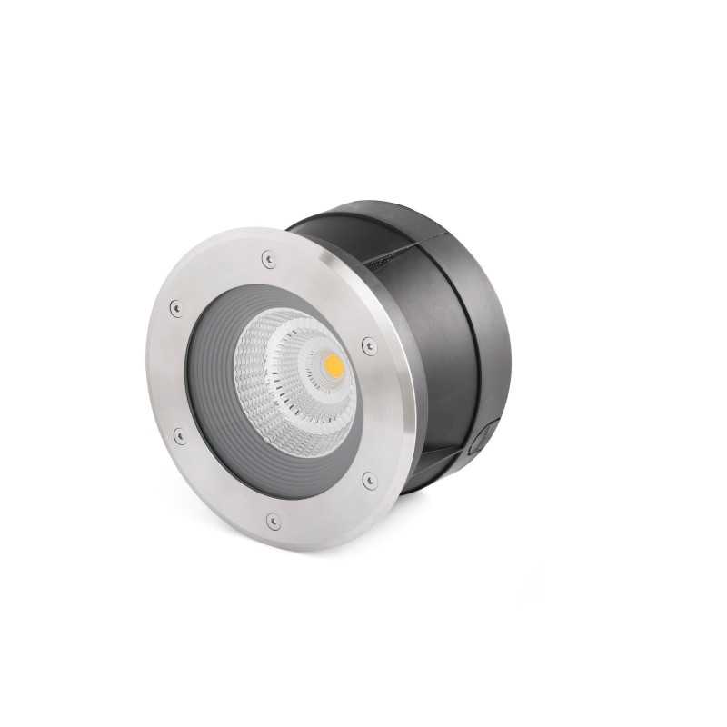 Lampe de sol en acier avec LED intégrée en acier brossé, BELVAL