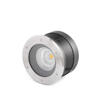 Lampe de sol en acier avec LED intégrée en acier brossé, BELVAL