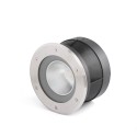 Lampe de sol en acier avec LED intégrée en acier brossé, RIOCAUD