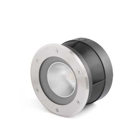 Lampe de sol en acier avec LED intégrée en acier brossé, RIOCAUD