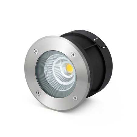 Lampe de sol en acier avec LED intégrée en acier brossé, MIANNAY