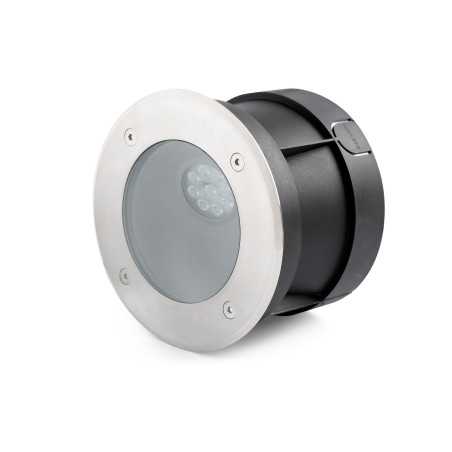 Lampe de sol en acier avec LED intégrée en acier brossé, LANNEC