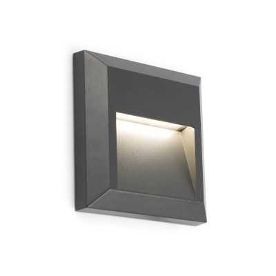 Lampe murale en plastique avec LED intégrée en gris, POURCY