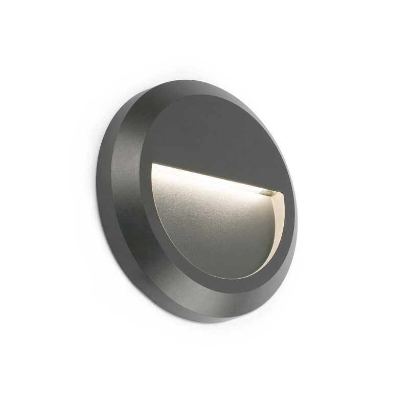 Lampe murale en plastique avec LED intégrée en gris, FASQUE