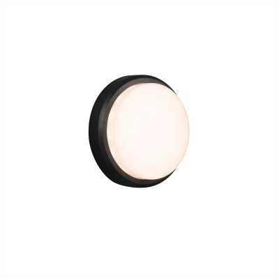 Lampe murale en plastique avec LED intégrée en gris, FLEURAC