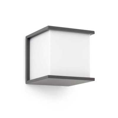 Lampe murale en aluminium avec douille E27 en gris, POUVRAI
