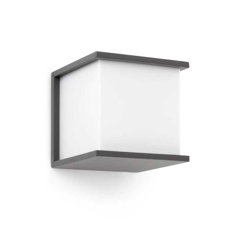 Lampe murale en aluminium avec douille E27 en gris, POUVRAI